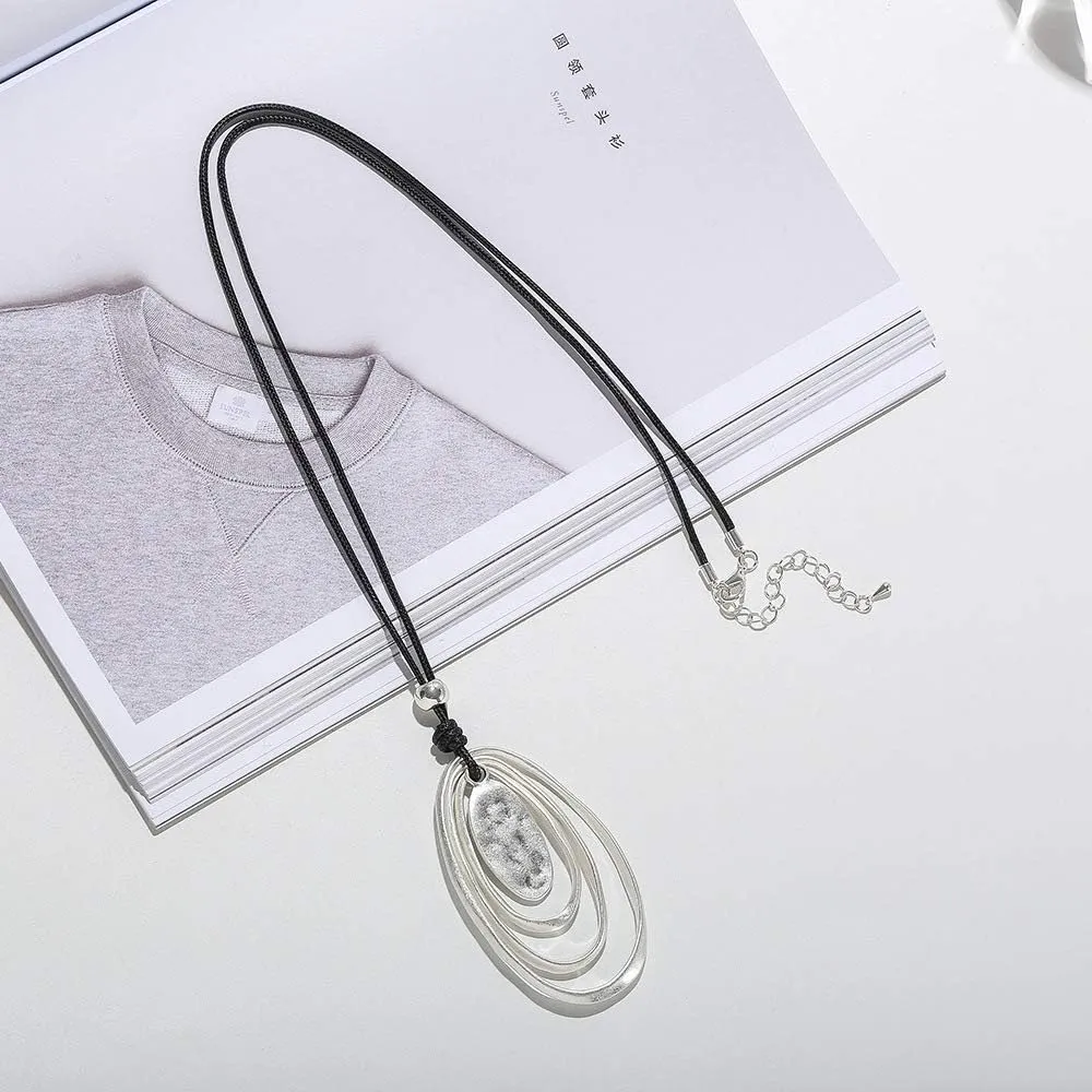Womens Multilayer Pendant Necklaces Vintage Jewelry Fashion Long Sweater Necklace for Woman