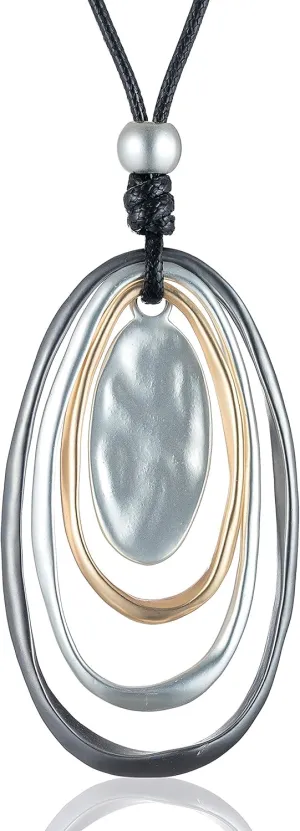 Womens Multilayer Pendant Necklaces Vintage Jewelry Fashion Long Sweater Necklace for Woman