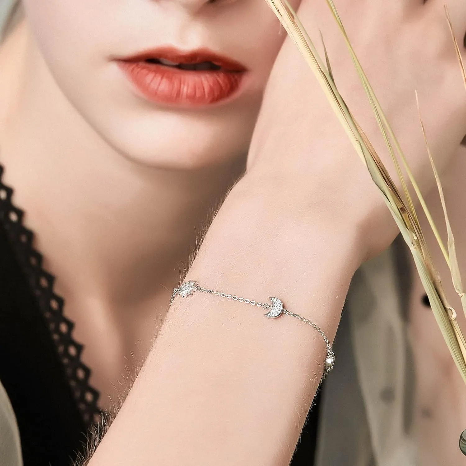 WOSTU Silver Adjustable Bracelets 925 Sterling Silver Link Bracelets for Women Anniversary Birthday Christmas Jewelry for Women