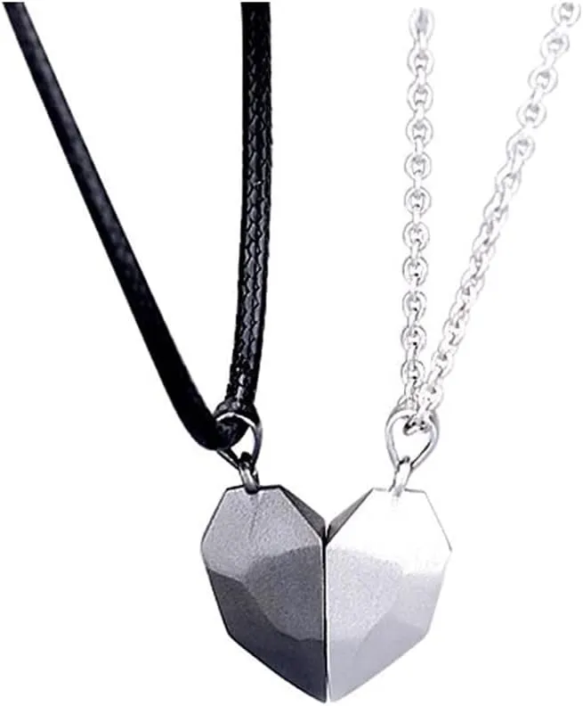 YALLNASL Anniversary Birthday Gifts for Couple Necklace Relationship Gift for Boyfriend and Girlfriend Heart Necklaces for 2 Matching Necklace for Husband Wife Best Friends
