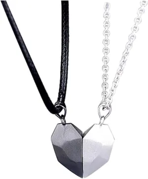 YALLNASL Anniversary Birthday Gifts for Couple Necklace Relationship Gift for Boyfriend and Girlfriend Heart Necklaces for 2 Matching Necklace for Husband Wife Best Friends