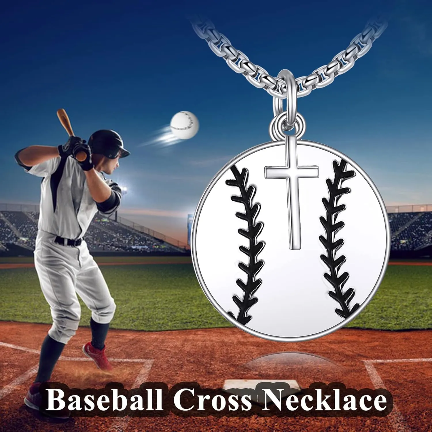 YFN Sport Necklace Sterling Silver Never Give Up I Can Do All Things Pendant Jewelry Sport Gifts for Women Men