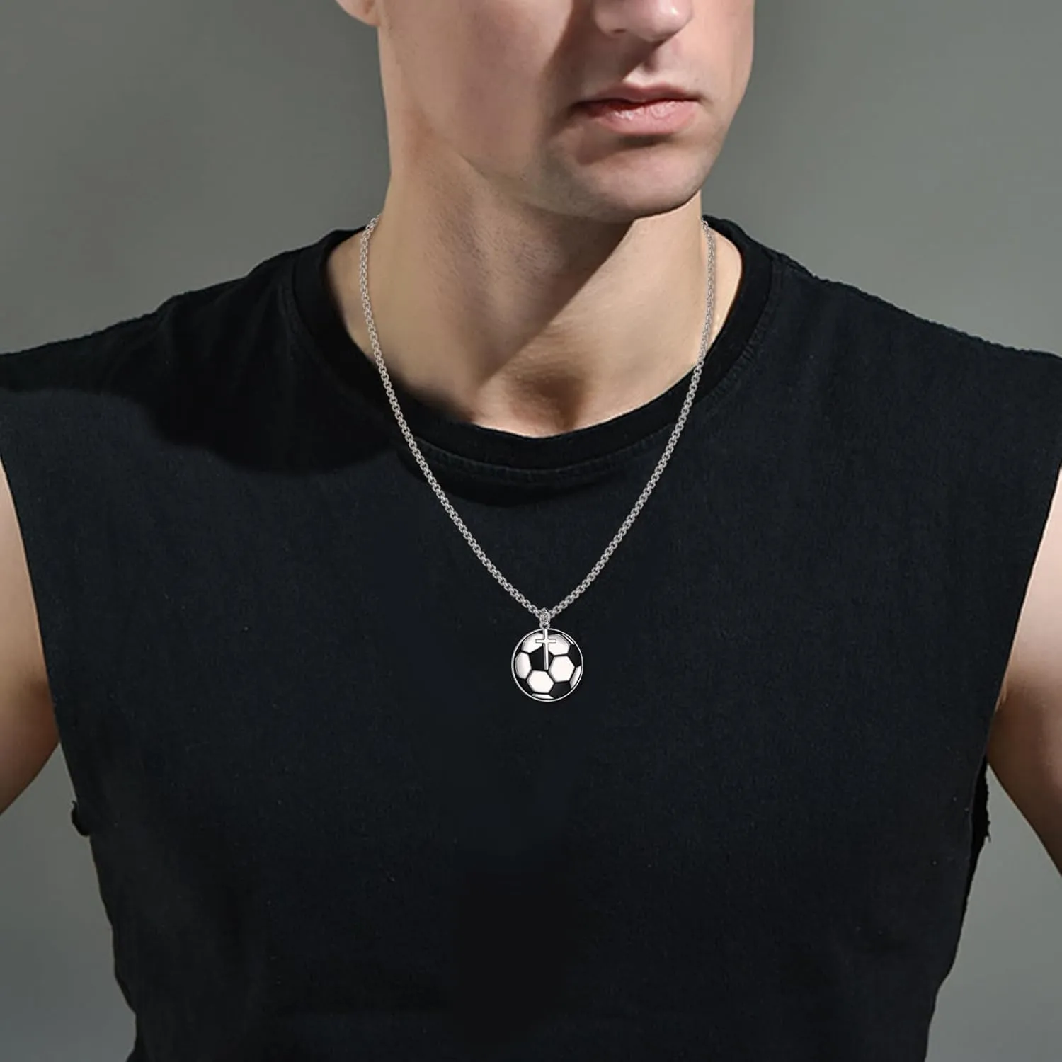 YFN Sport Necklace Sterling Silver Never Give Up I Can Do All Things Pendant Jewelry Sport Gifts for Women Men