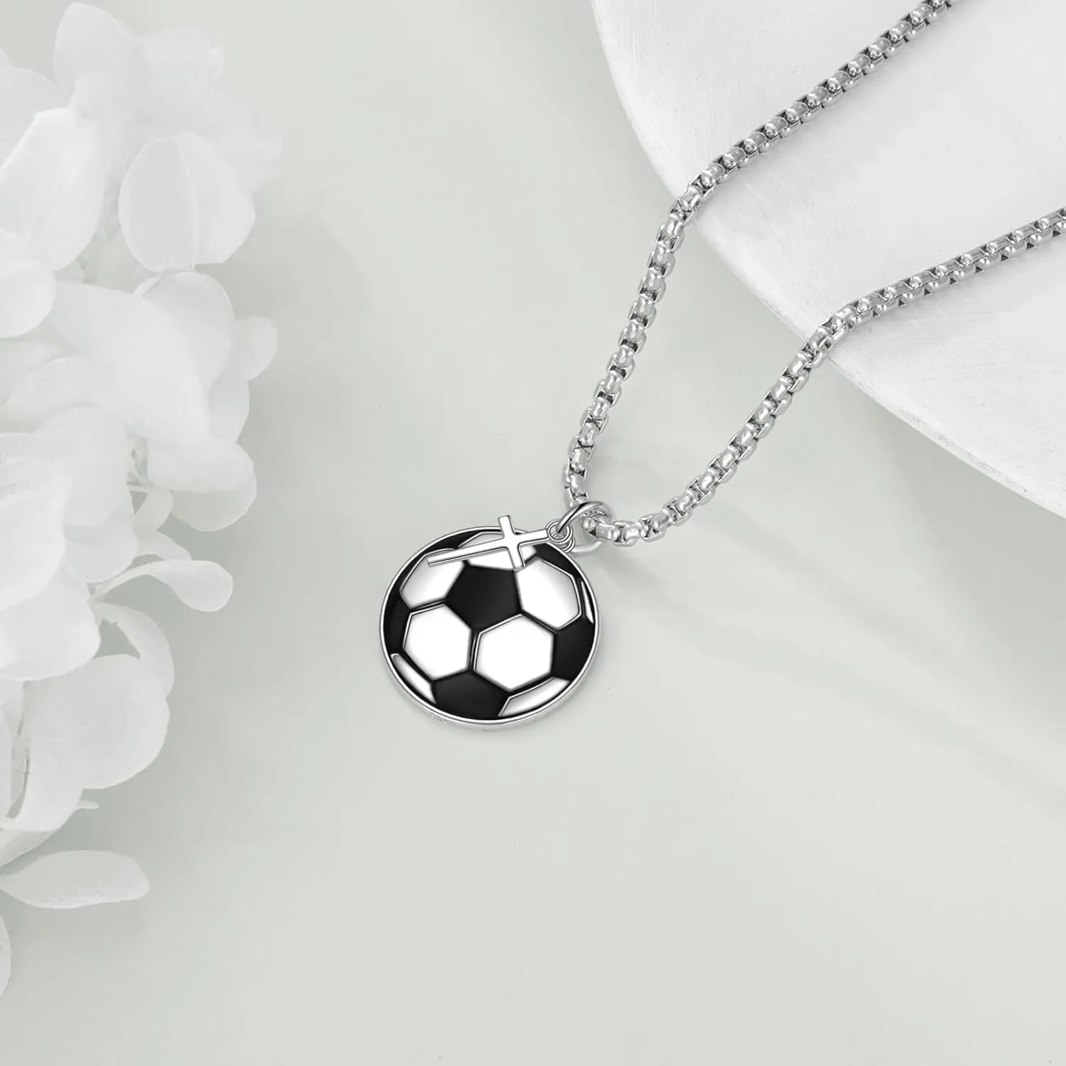 YFN Sport Necklace Sterling Silver Never Give Up I Can Do All Things Pendant Jewelry Sport Gifts for Women Men