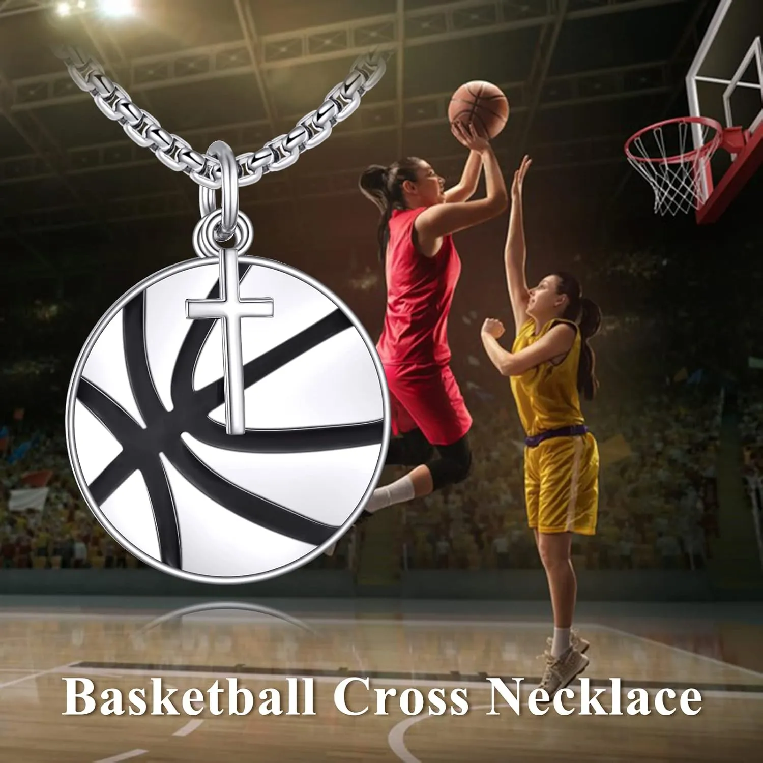 YFN Sport Necklace Sterling Silver Never Give Up I Can Do All Things Pendant Jewelry Sport Gifts for Women Men